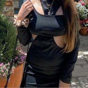 Two piece black long cutout dress from Zaful 🌟